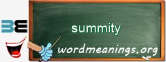 WordMeaning blackboard for summity